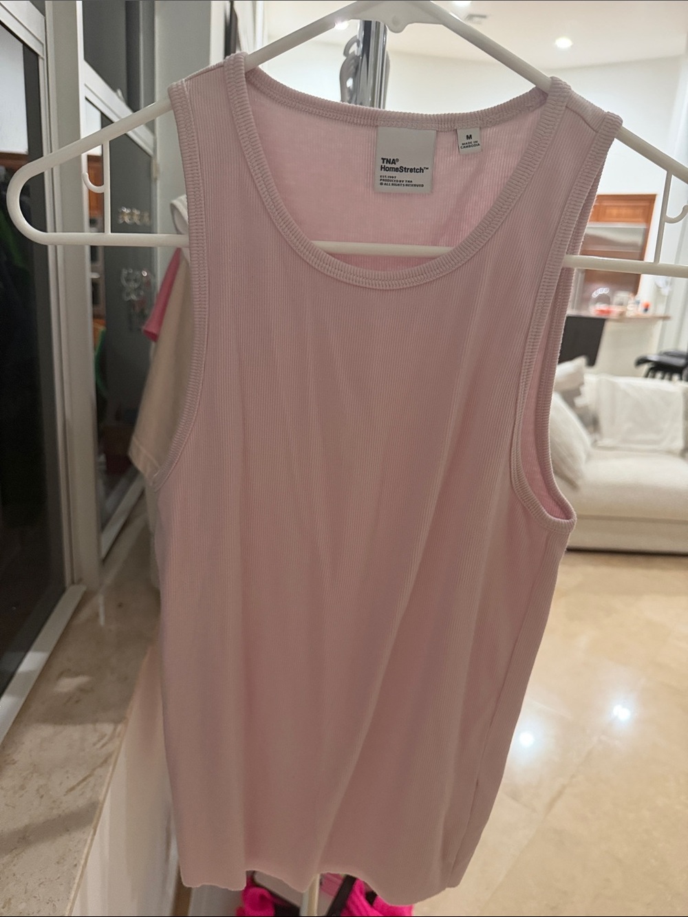 TNA Light Pink Ribbed Tank Top - Women's